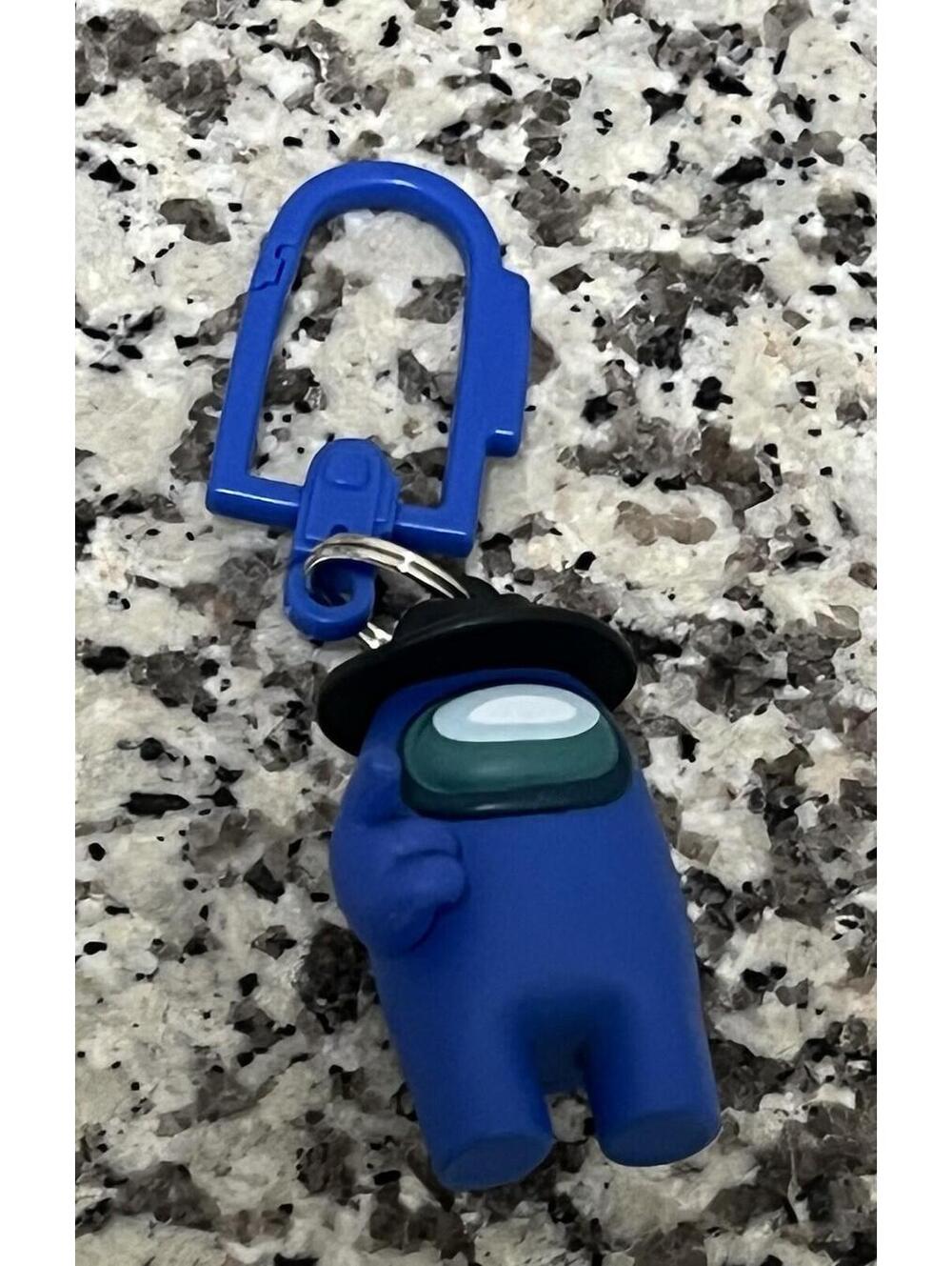 Innersloth Among Us Blue Alien Character Pointing Finger Backpack or Keychain